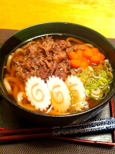 牛丼の残ったお肉をリメイク ★ 肉うどん