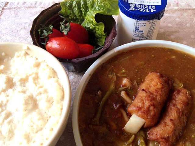 お豆腐ご飯にスープカレー