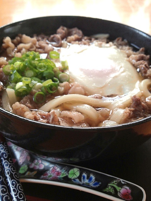 牛丼のリメイク☆月見肉うどん