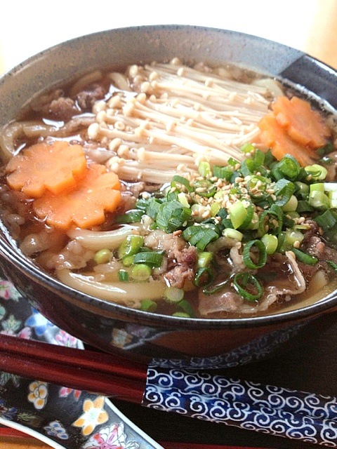 すき焼きのリメイク   エノキ・肉うどん