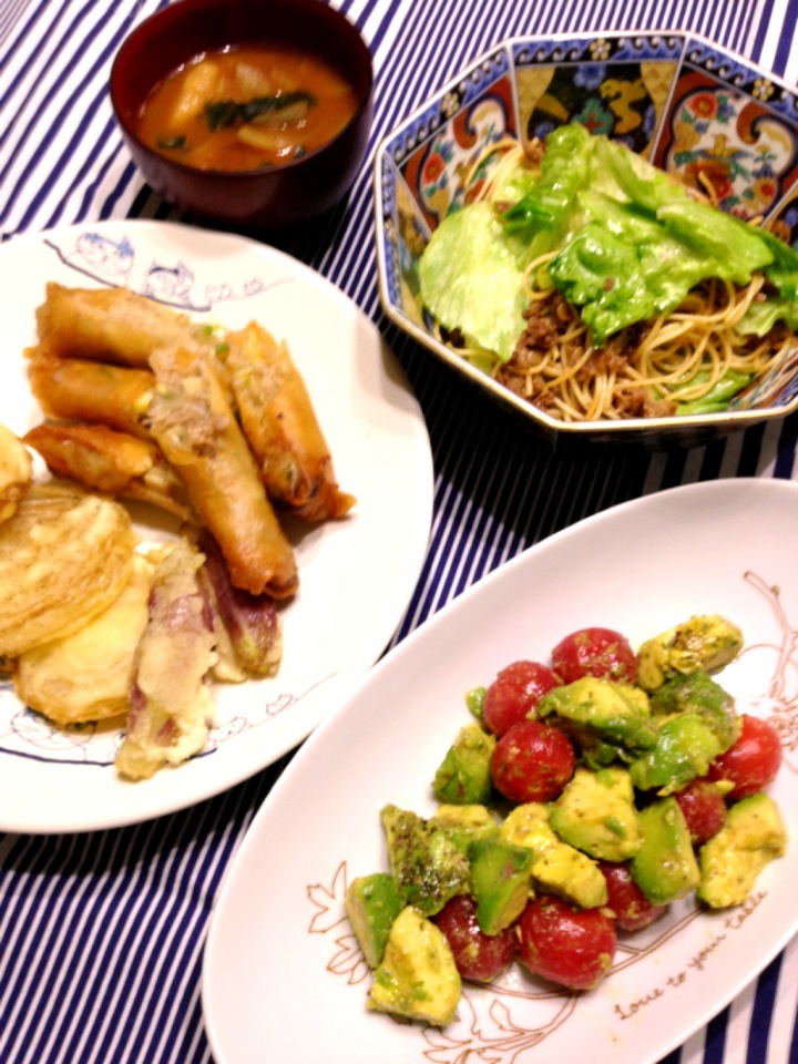 冷蔵庫整理の晩御飯(^^;;