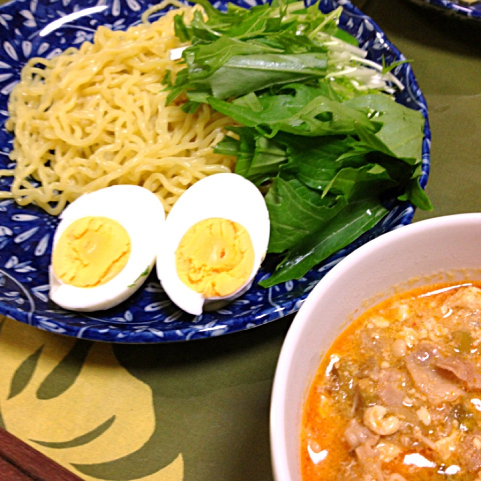 昨日の豆乳鍋残りでつけ麺