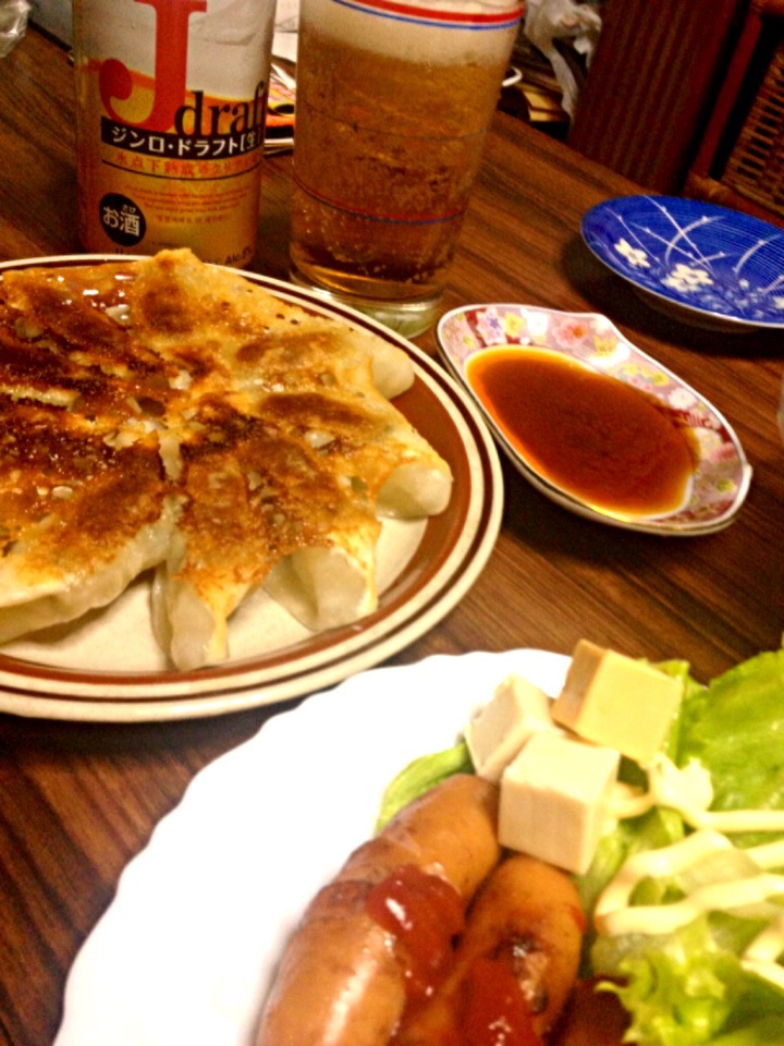 餃子で、晩酌‼