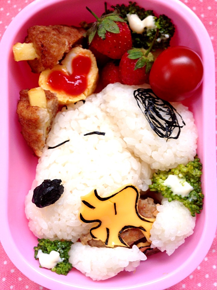 Lunch box☆Woodstock&Snoopy☆ｳｯﾄﾞｽﾄｯｸ&ｽﾇｰﾋﾟｰ