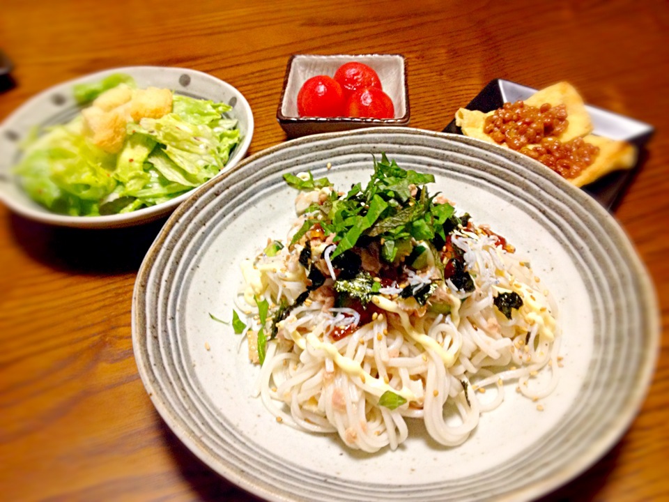 柚子胡椒ツナマヨサラダうどん  とか