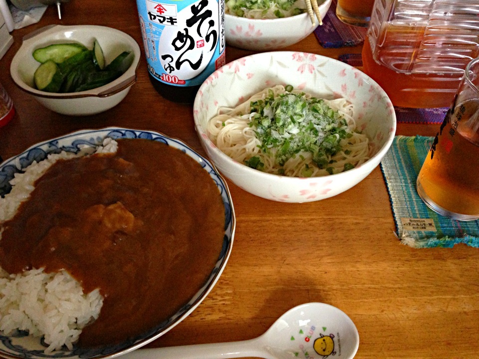 カレーライスとソーメン(^O^)／