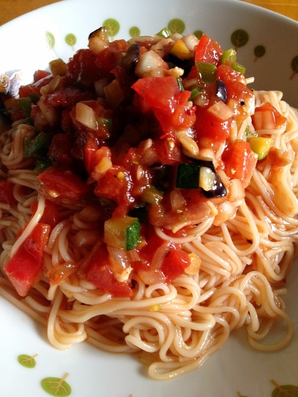 トマトと夏野菜の冷製白石温麺