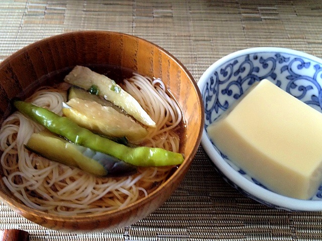 茄子ソーメン  卵豆腐