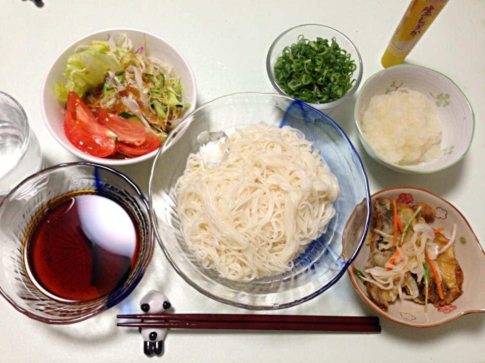 素麺と好きな薬味