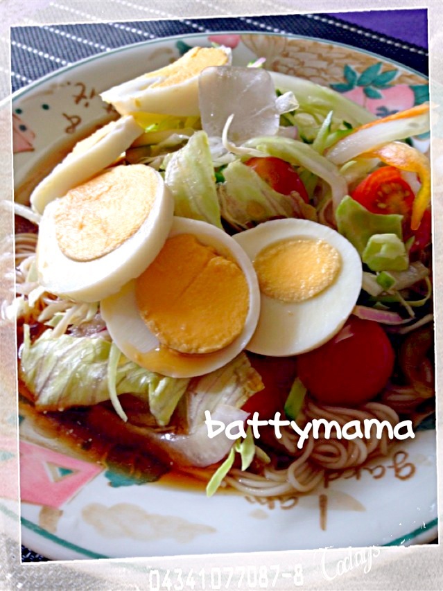 復帰第一作目 サラダ素麺〜☆battymamaのお昼ごはん〜☆8/11(日)☆