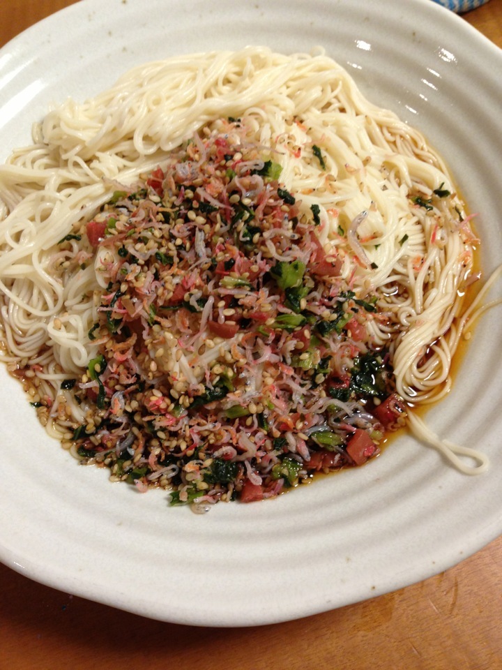 カリカリ梅ちりめん素麺