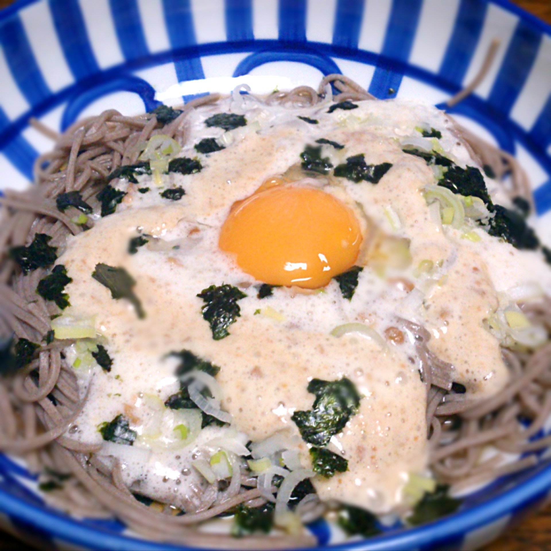 冷し納豆蕎麦