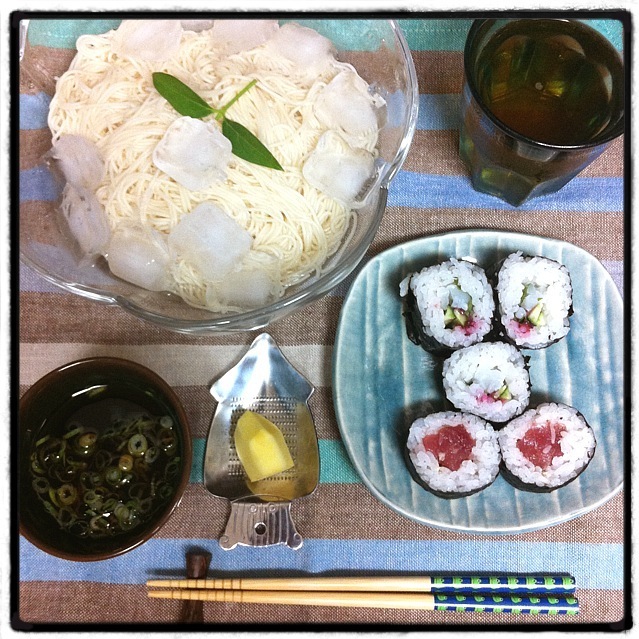 夏の昼ご飯☆やっぱ素麺‼今でしょ‼(^_−)−☆