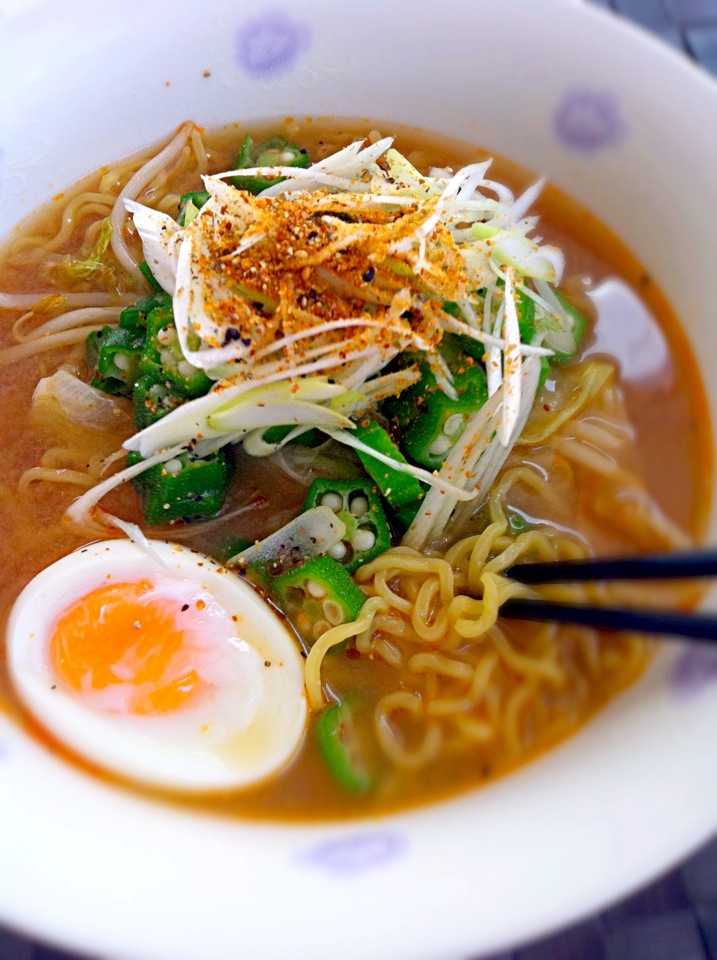 オクラーメン味噌味♡