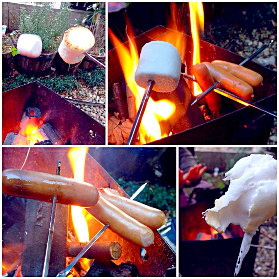 Marshmallow&Sausage in the bonfire?焚き火でﾏｼｭﾏﾛ&ｿｰｾｰｼﾞ