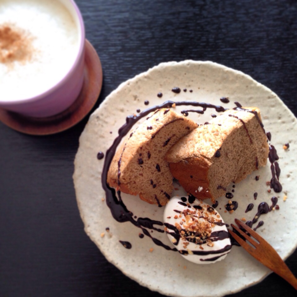 カフェオレバナナシフォンとカプチーノ♡