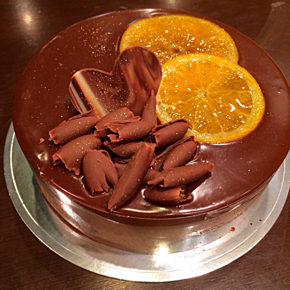 Entremet chocolat orange praline