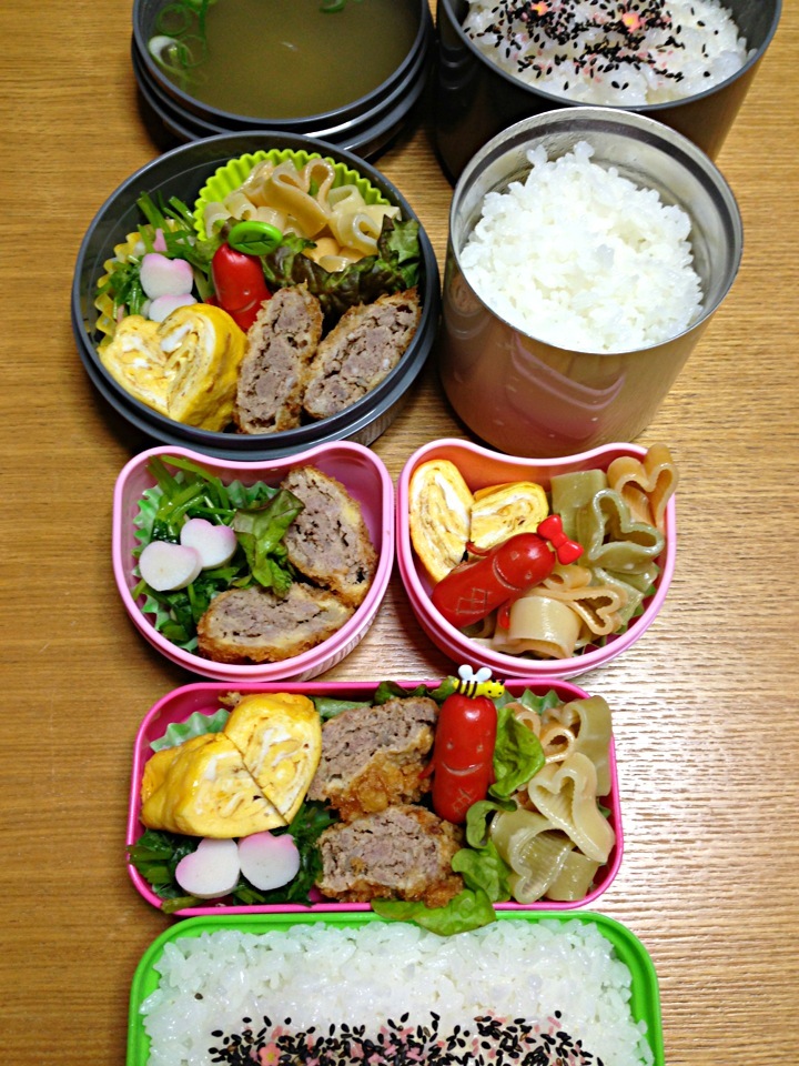 ２月１４日３人弁当