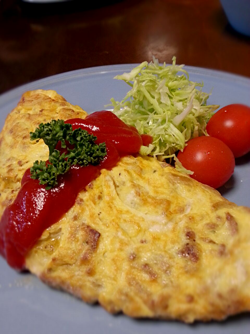 挽き肉と玉ねぎのオムレツ