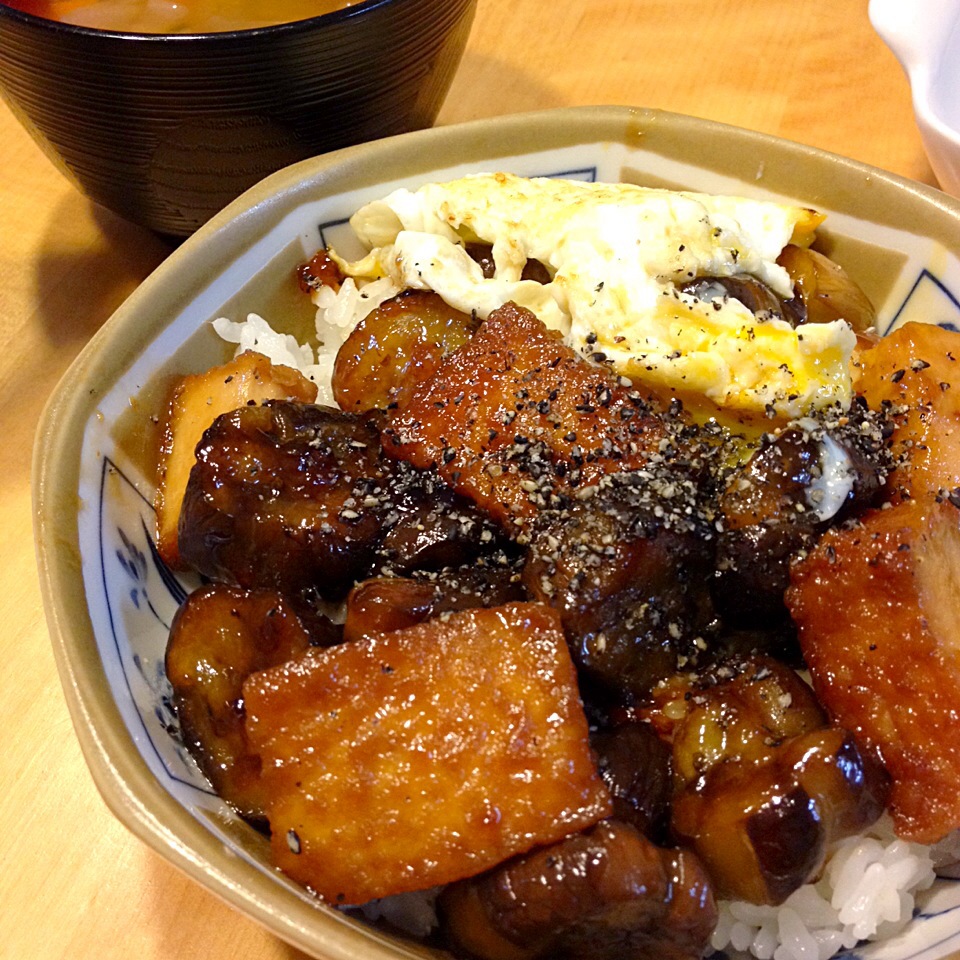 茄子と厚揚げ丼