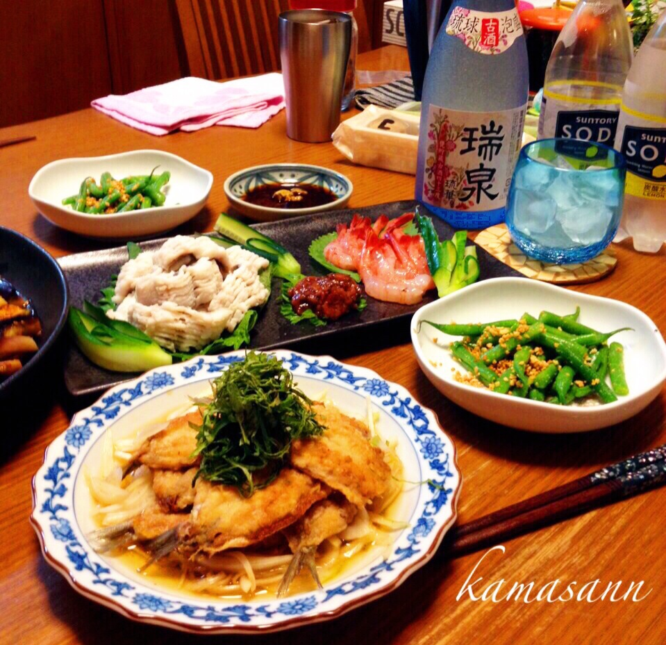 ももさんの料理 簡単 小鰯の焼き浸し(^з^)-☆ 鱧おとし、甘海老のお造り♪など…