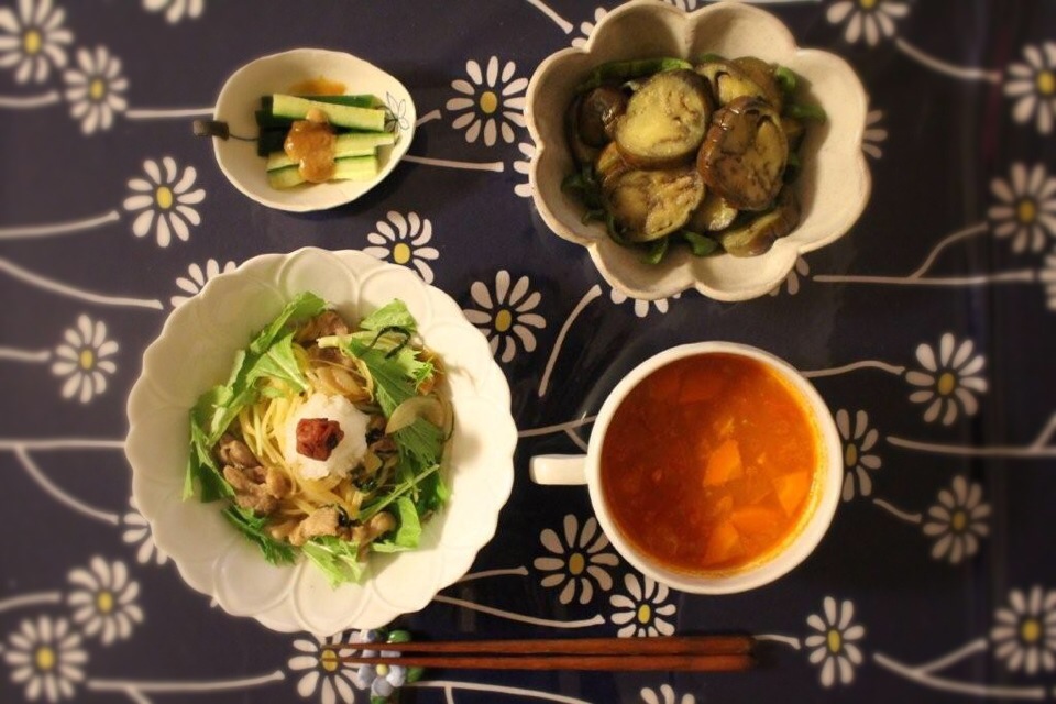 あっさり❤︎野菜メインの晩ご飯◡̈⃝*