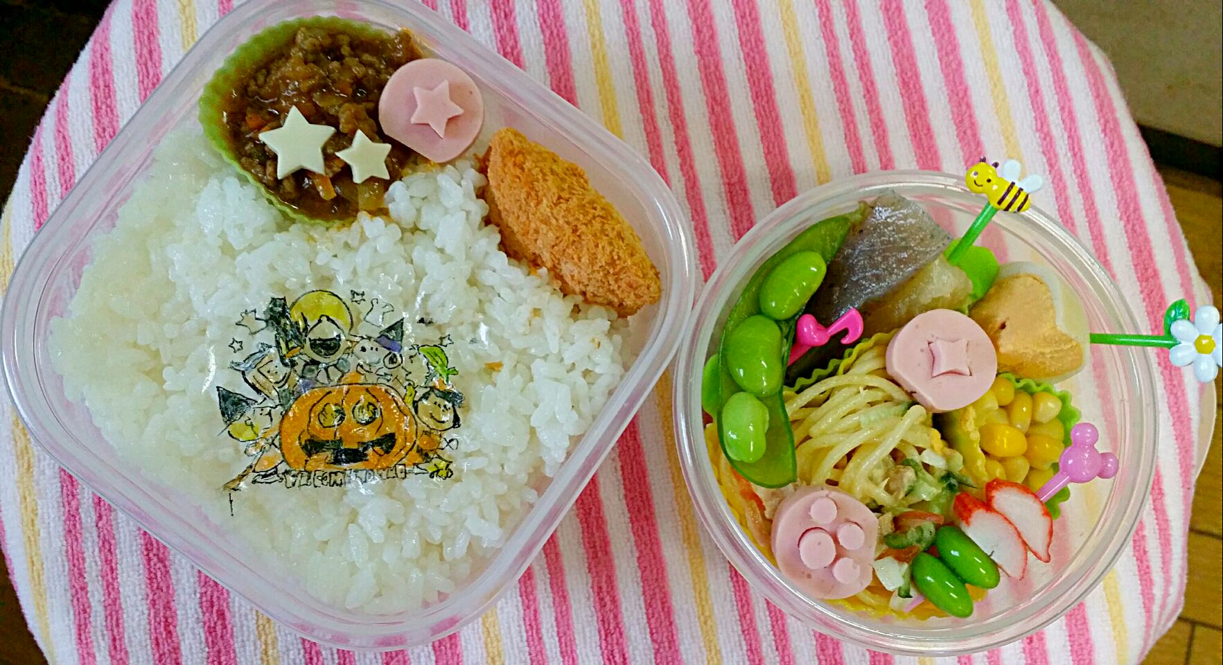 ☆☆ｽﾇｰﾋﾟｰと仲間たちのハロウィン弁当☆☆