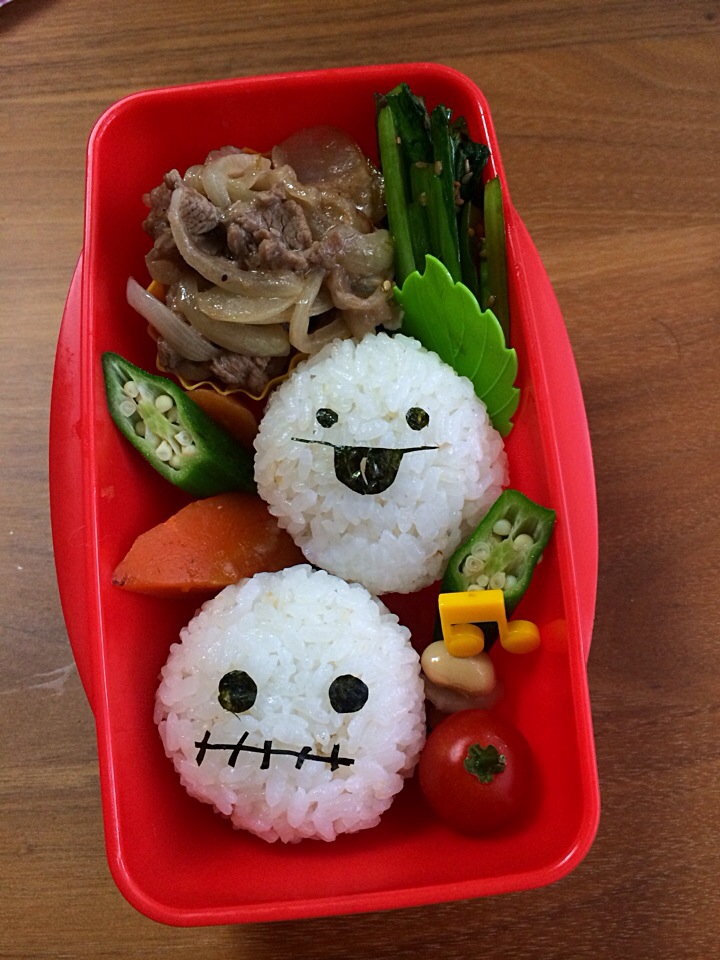 ガイコツくんとお化けちゃんのお弁当