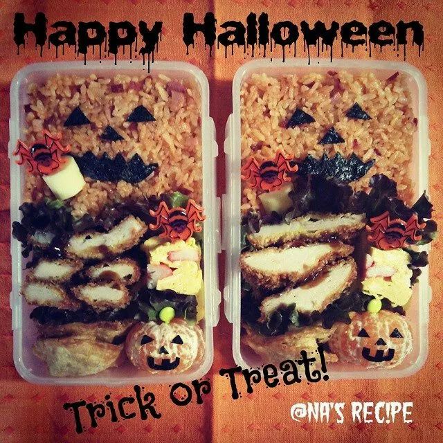 うちの双子のHalloween弁当～～～～～(m--)m