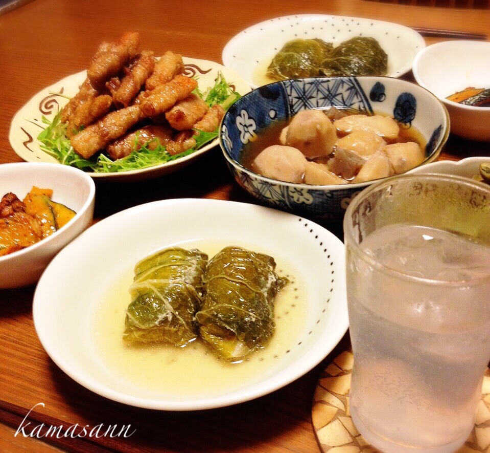 ロール白菜・豚巻き蓮根の甘酢あんなど(^ ^)