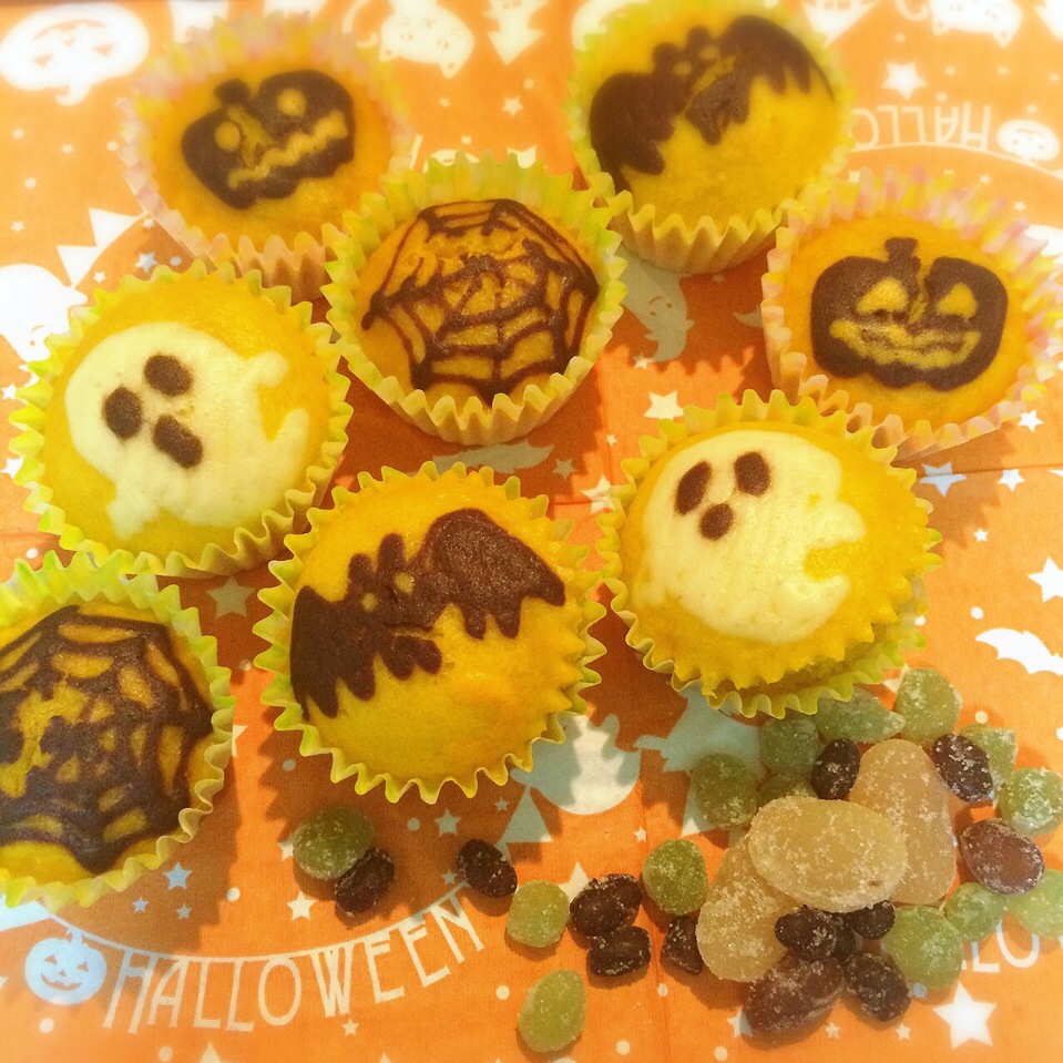 ハロウィン♪パンプキン蒸しパン