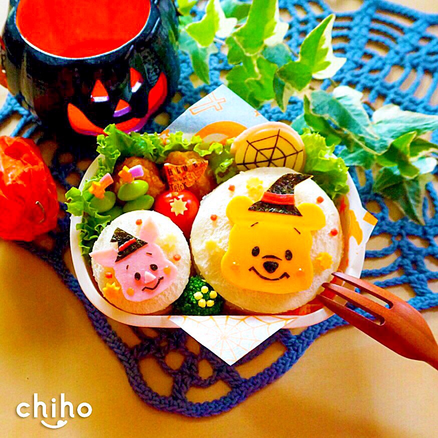 ハロウィン弁当★プー&ピグレット♡