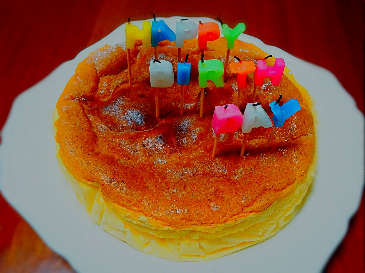 長男リクのスフレチーズケーキde 
　　Happy birthday 