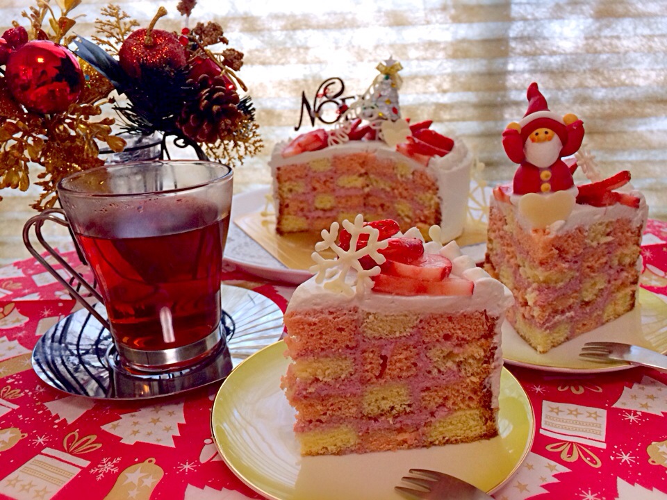 クリスマスケーキ 切ったとこ