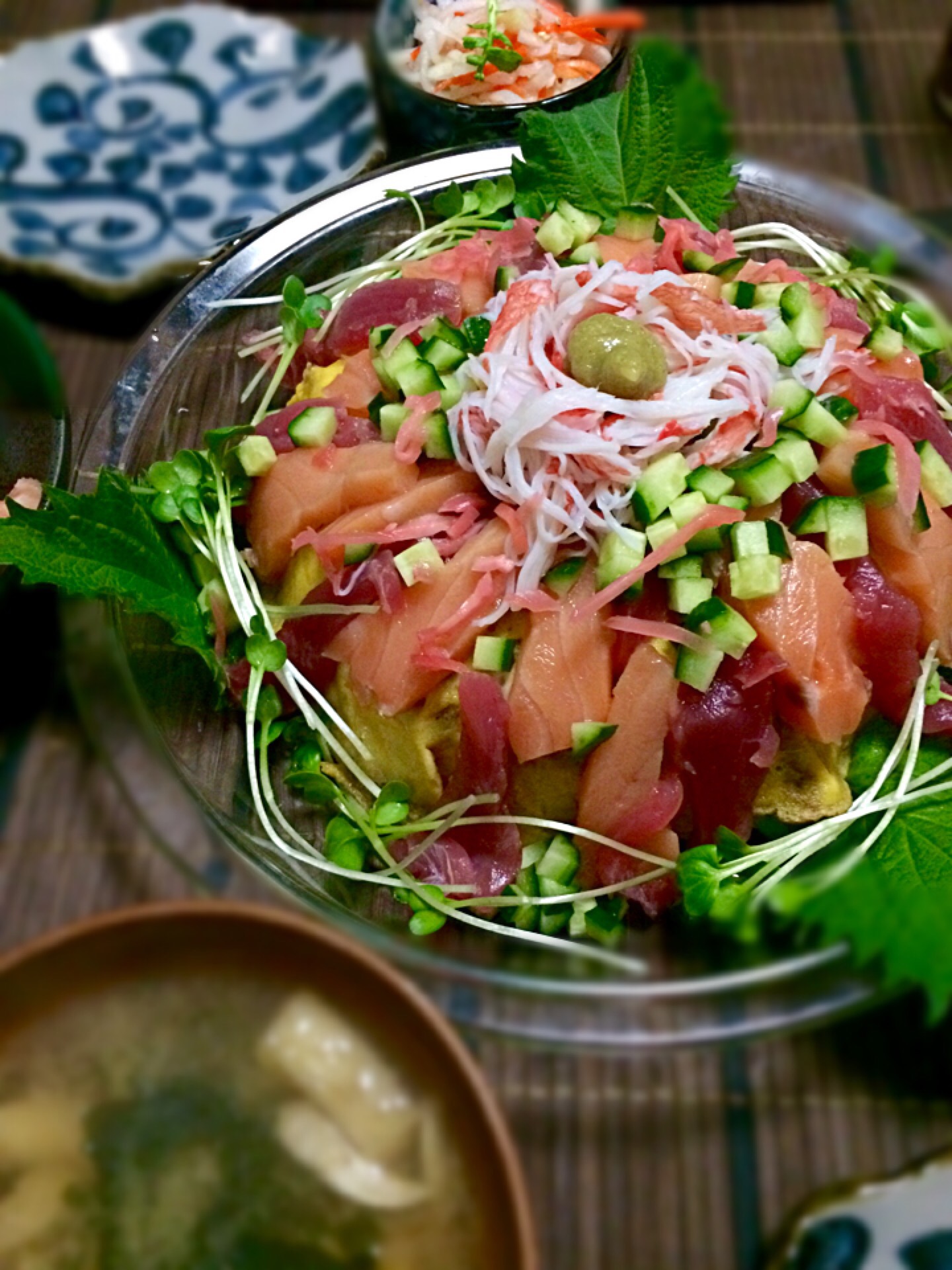 ❤︎桃の節句で簡単お寿司ケーキ❤︎ Sushi cake tuna,salmon,crab,egg