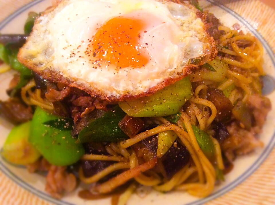 肉ナス味噌炒め焼きそば