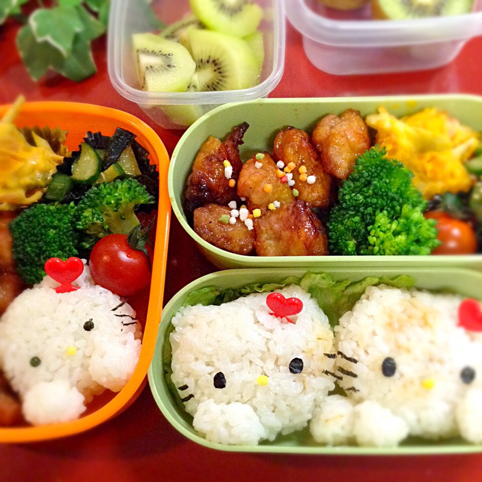 新学期初日！学童弁当 キティ