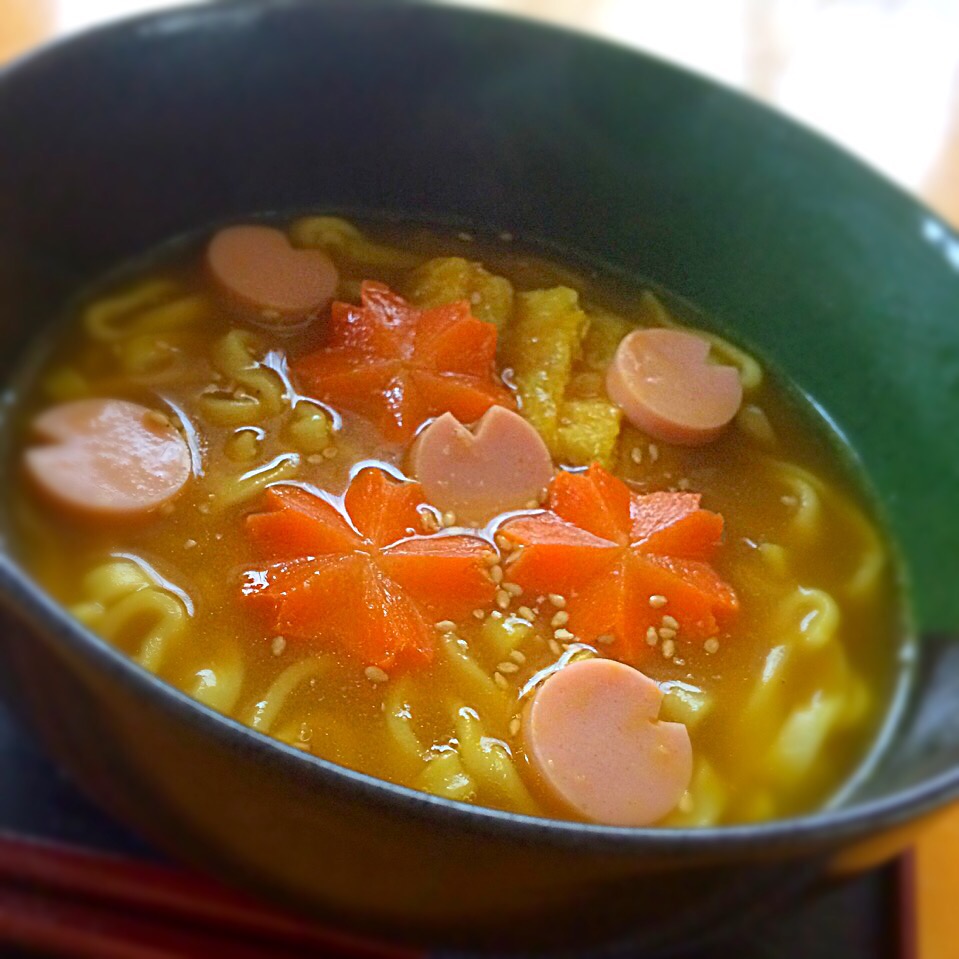 花見カレーうどん！