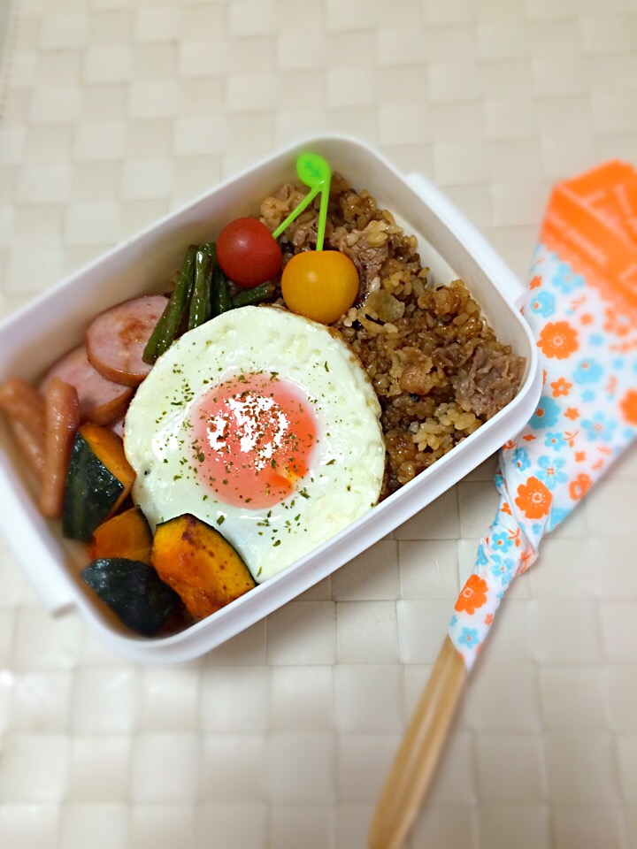 くららさんの料理 炊飯器de韓国風カルビ炒飯☆でお弁当～♬