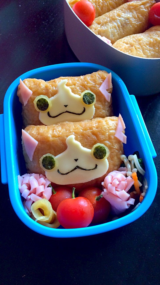 今日は末っ子くん、初めての遠足(*^o^*)♪ジバニャンお稲荷さん弁当