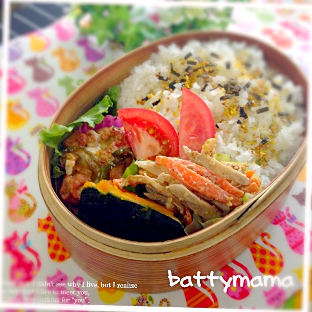 豚肉と野菜のチーズ焼き〜♡battymamaの節約しても美味しいお弁当♡