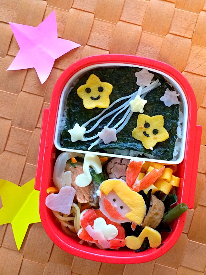 息子弁当☆ 今日は七夕まつり