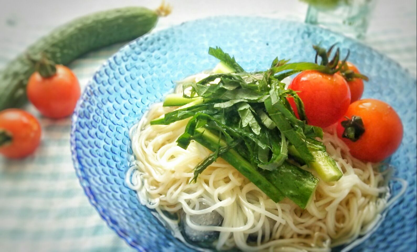 夏野菜のっけそうめん