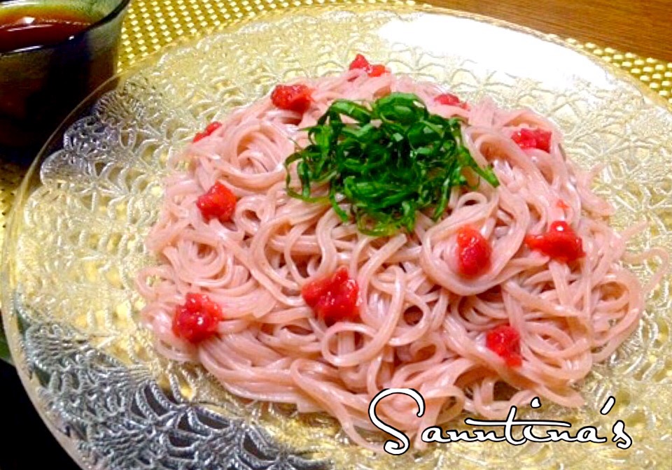 ✨Cold pickled-plum flavored udon noodles...よく冷やした梅うどん...さっぱり & さわやか