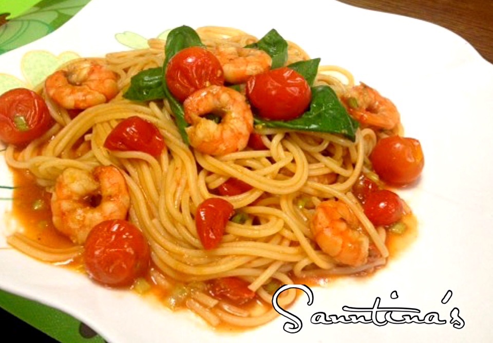 ✨Cold Pasta with shrimps & mini tomatoes
