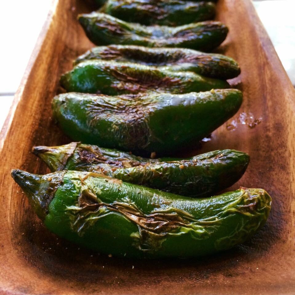 Grilled green pepper with burned soy sauce/ピーマンの焦がし醤油焼き