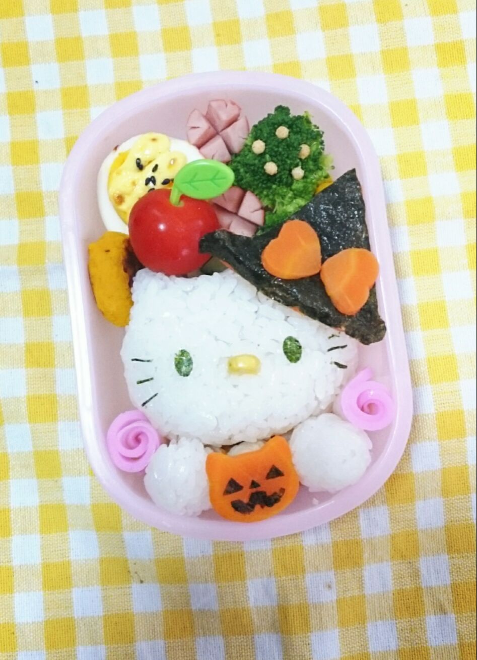 幼稚園のお弁当＊ハロウィンキティちゃん #ハロウィン  #お弁当