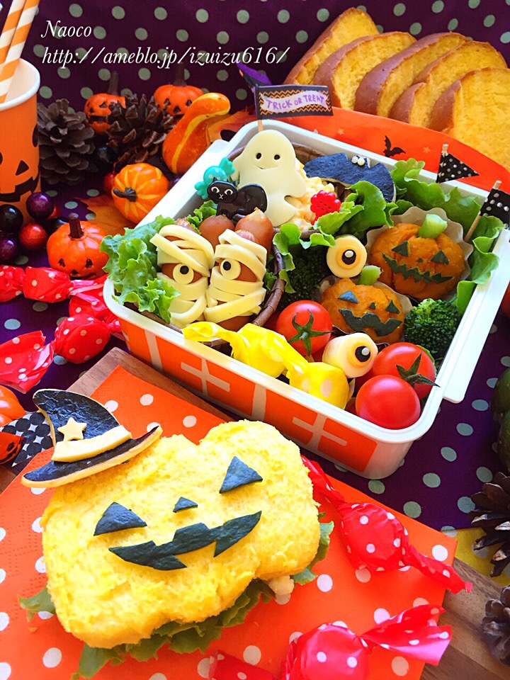 ハロウィンプチデコのセルフサンドお出かけ弁当