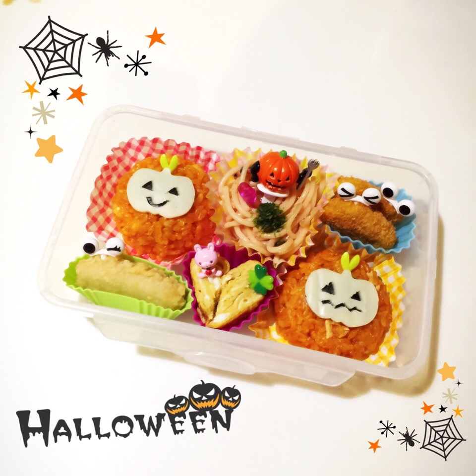 ハロウィン❤︎かぼちゃチキンライス弁当