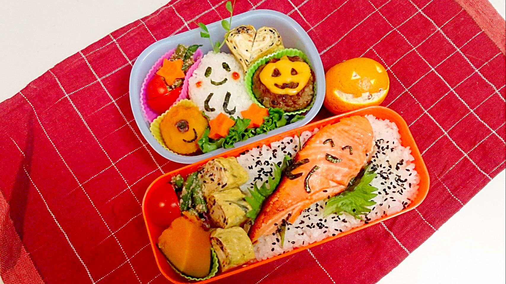 幼稚園児お弁当と、夫のお弁当。